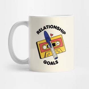 Relationship goals cassette tape and pen Mug